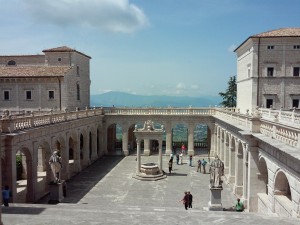 Courtyard outside the church of Monte Cassino