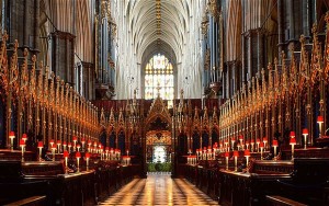 The magnificent choir of Westminster Abbey. Nothing quite so impressive for us! But one sees the architectural significance of the choir in a monastic church.