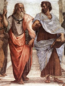 Plato and Aristotle, the central figures in "The School of Athens."