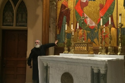 Vladislav giving talk about the Deisis Icon
